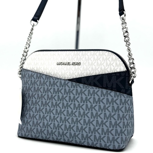 Michael Kors Medium Dome Jet Set Travel Xbody Bag Admiral Blue - Picture 1 of 9